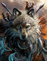 Боевой волк с оберегами