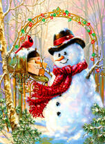 Снеговик забирает письма