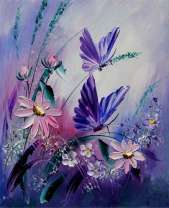 Нежные бабочки на полевых цветах