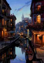 Ранее утро над каналами Венеции