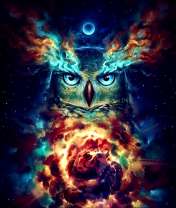 Филин в ночи под луной