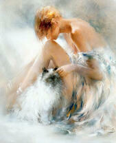 Девушка и кот (худ. Хаерантс В.)