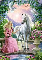 Дама с букетом и единорог