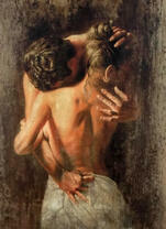 Страсть обнаженной влюблённой пары