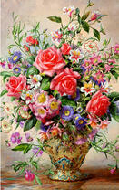 Букет в расписной вазе