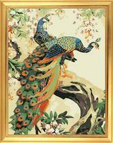 Пара павлинов на цветущем дереве