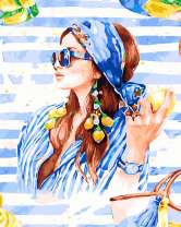 Стильная девушка с лимоном