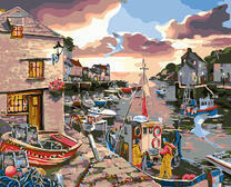 Рыбацкая лодка у каменного домика