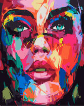 Яркие краски и лицо девушки