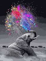 Слонёнок и радужный фонтан