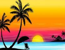 Пальмы на фоне океана