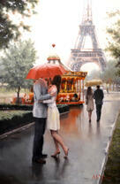 Романтическая прогулка под зонтом в Париже
