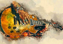 Электрогитара в руках музыканта