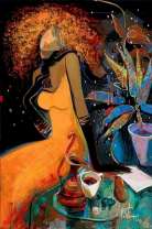 Рыжая женщина в вечернем платье