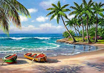 Лодки на песчаном берегу