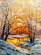 Солнечные краски в зимней реке