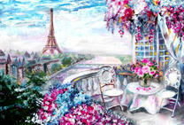 Балкон с видом на Эйфелеву башню