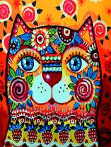 Цветочная кошечка с орнаментом