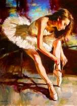 Балерина готовится к выходу на сцену