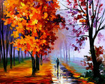 Прогулка в парке поздней осенью