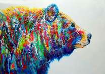 Большой бурый медведь в ярких красках