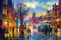 Вечерняя улица Лондона из прошлого