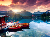 Лодочная станция на горном озере