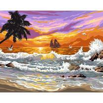 Парусник и волны на тропическом пляже