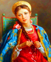 Русская девушка в этническом наряде