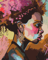 Африканская девушка с пышной прической