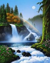 Пейзаж с водопадом неимоверной красоты