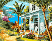 Ажурный деревянный домик у моря