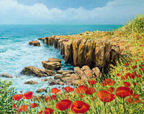 Маки на берегу моря