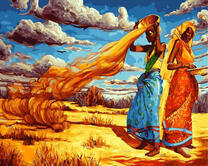 Тёмные девушки в пустыне