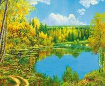 Лиственный лес в осенних красках