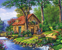 Каменный домик у реки