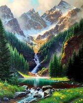 Река спускается с высоких гор