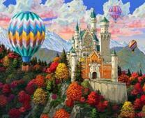 Замок на горе и воздушные шары