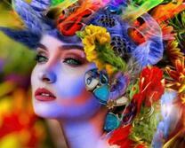 Загадочная девушка и цветы