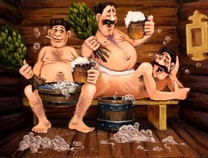 Мужики в бане