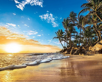 Красивый закат у океана