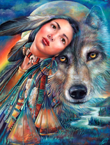 Девушка и волчица