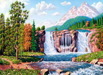 Красота летнего водопада