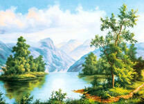 Река на фоне красивых гор