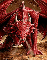 Красный огненный дракон