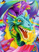 Яркие разноцветные драконы