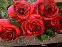 Красивый букет алых роз