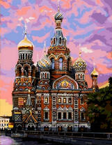 Собор Василия Блаженого в лучах заходящего солнца