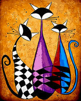 Три кошечки в геометрических фигурах