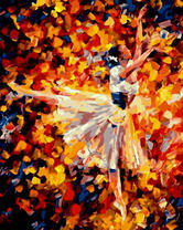 Танец балерины в вечерних огнях